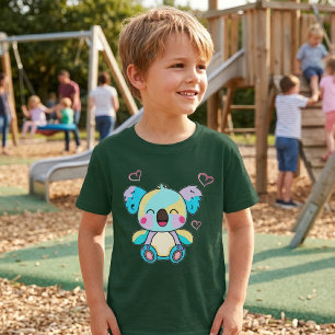 Söt leende Kawaii Baby Koala med Kärlekshjärtan T Shirt