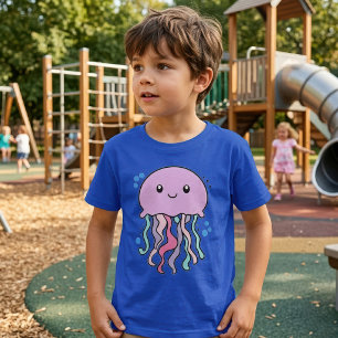Söt leende Kawaii Baby Manetfisk med Bubblor T Shirt
