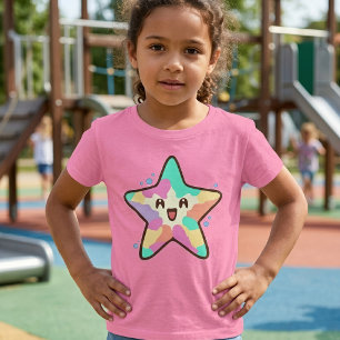 Söt leende Kawaii-baby sjöstjärna med bubblor T Shirt