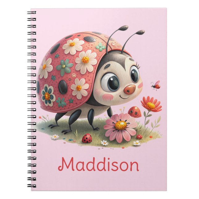 Söt leende ladybug anteckningsbok (Framsidan)