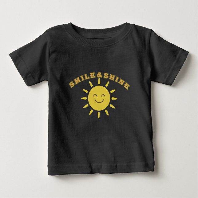 Söt leende sol baby t-shirt (Framsida)
