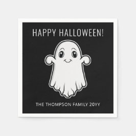 Söt leende spöke Glad Halloween Anpassad text Pappersservett