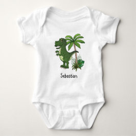 Söt Leende T-Rex Med Anpassat Barnnamn Dino Kärlek T Shirt