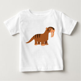 Söt leende tecknad Thylacosmilus-barn T-shirt