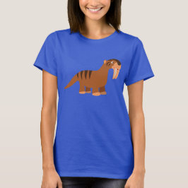 Söt leende tecknad Thylacosmilus damt-shirt Tröja