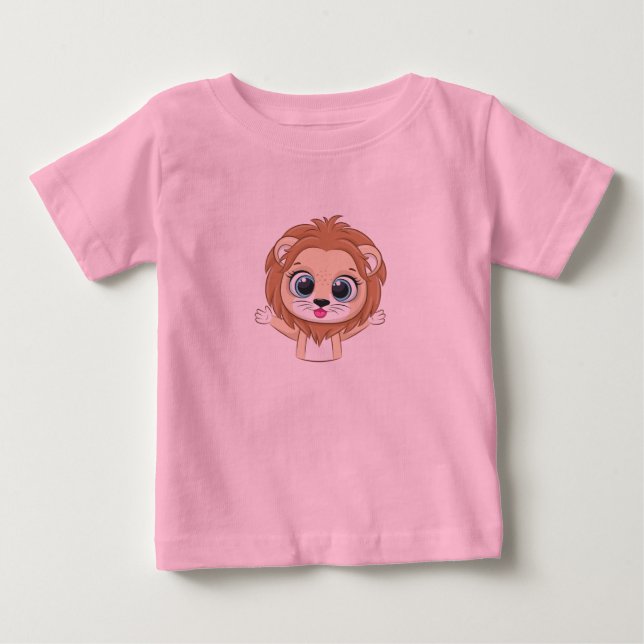 Söt Lejon Baby T-Shirt (Framsida)