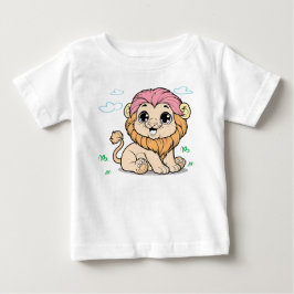 Söt Lejon Baby T-Shirt – Färgrik Baby