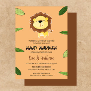 Söt lejon-babyshower-inbjudan inbjudningar