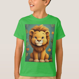Söt Lejon Barnkammare Djungel Djur Barnkammare Saf T Shirt