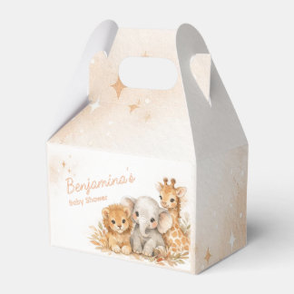 Söt Lejon Elefant Giraff Boho Jordnära Neutral Bar Presentaskar