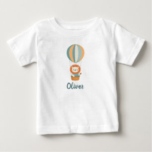 Söt lejon i färgglad varmluftsballong t shirt