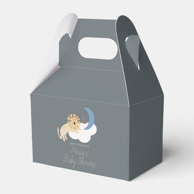 Söt Lejon Måne Moln Baby Shower Tack    Presentaskar (Framsidan Sidan)