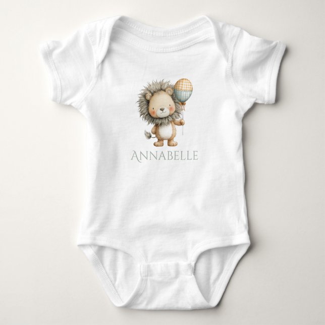 Söt lejon med ballong Anpassa T Shirt (Framsida)