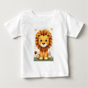 Söt lejon väggkonst för barnkammare Djungel T Shirt