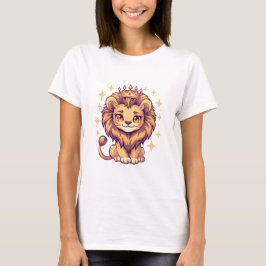 "Söt Lejonkungens Kvinnors T-Shirt Kawaii Krona A