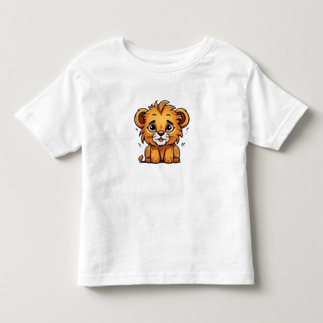 Söt lejonunge tecknad film  t shirt (Framsida)