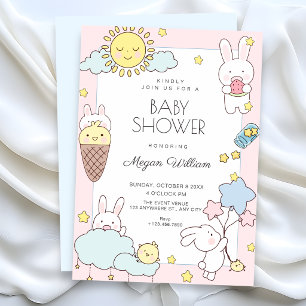 Söt lekfull baby shower inbjudningar
