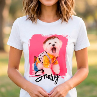 Söt Lekfull Skript Typografi Namn och Husdjur Foto T Shirt