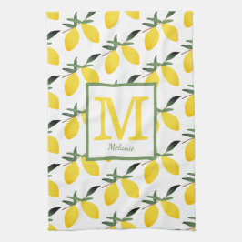 Söt Lemon Monogram Namn Kitchen Towels Kökshandduk