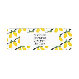 Söt Lemon Mönster Personlig Returadress Etikett