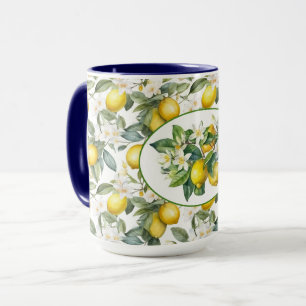 Söt Lemon Träd Watercolor Art Mugg