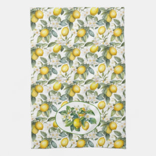 Söt Lemon Träd Watercolor Kökshandduk