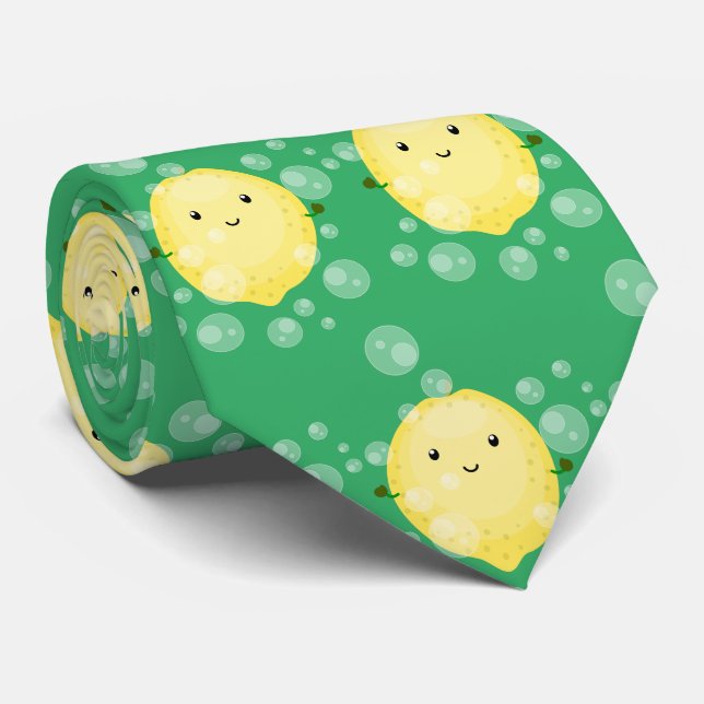Söt lemonfruktserie bubbelillustration slips (Rullad)