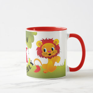 Söt LEO Lejon Anpassad Monogram & Namn Mugg