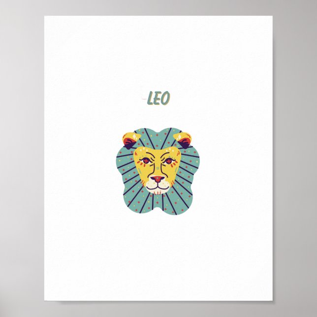 Söt Leo, stjärntecken, stjärnbildstryck Poster (Framsidan)