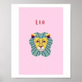 Söt Leo, stjärntecken, stjärnbildsutskrift Poster
