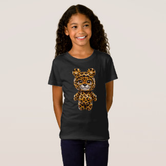 Söt Leopard Chibi Djungel Karaktär T Shirt