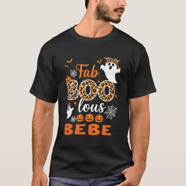 Söt Leopard Fab Boo Lous Bebe Kuslig Halloween Co T Shirt (Framsida)