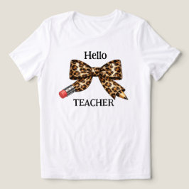 Söt Leopard Hej Lärare Penna Slöja T Shirt