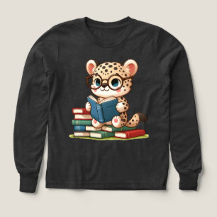 Söt Leopard Läsning T Shirt