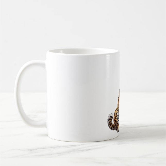 Söt leopard med nedkyld kaffehjärta solglasögon tu kaffemugg (Vänster)