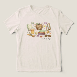 Söt Leopard Pastell Lärare Liv Tillbaka till Skola T Shirt