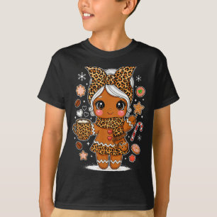 Söt leopard pepparkakstjej Kokett slinga Högtid T Shirt