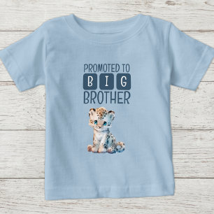 Söt leopard storebror blå t shirt