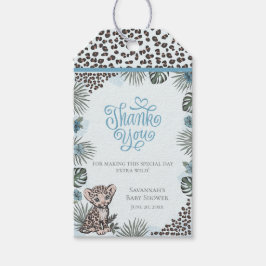Söt Leopardyng Safari Pojke Baby Shower Tack Presentetikett