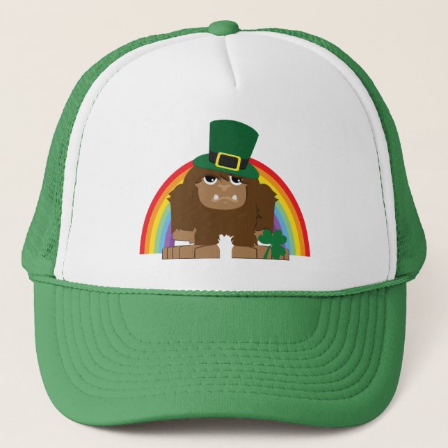 Söt Leprechaun Bigfoot Truckerkeps (Framsida)