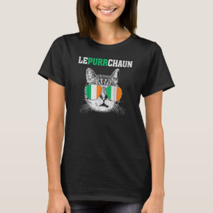 Söt Lepurrchaun Leprechaun Katt St Patricks Dag T Shirt
