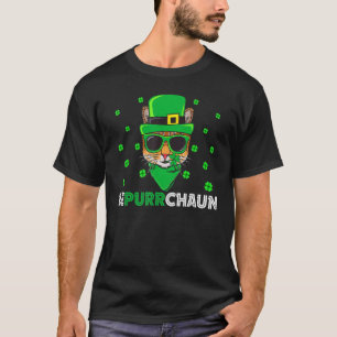 Söt Lepurrchaun Leprechaun Kattälskare Saint Patri T Shirt