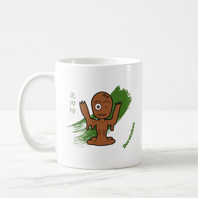 Söt lermoderdorotabo- Rolig Yokai Kaffemugg (Vänster)