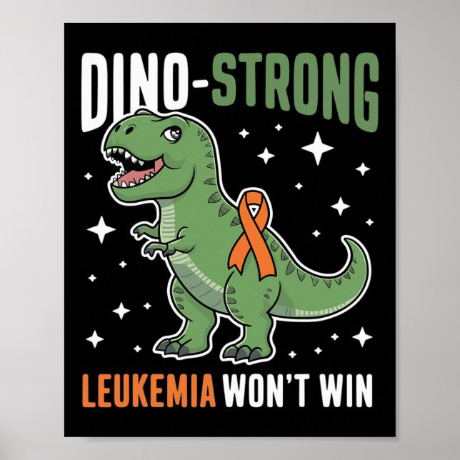 Söt Leukemi Dino Stark T-rex Barn Dinosaur Blod Poster (Framsidan)