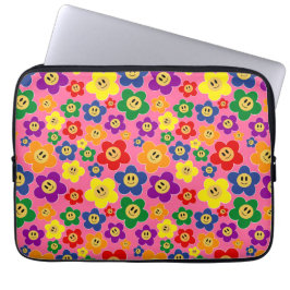Söt LGBT-regnbågsblommönster-Rosa Laptop Fodral