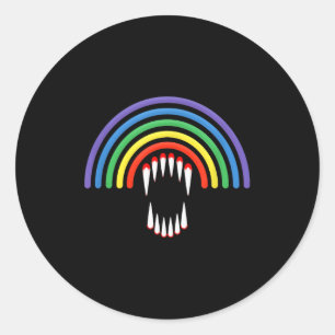 Söt Lgbtq Vamre Lgbt Halloween Spöke Regnbåge Gay Runt Klistermärke