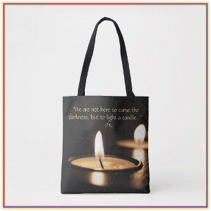 Söt Light A Candle JFK Citat Tote Bag Tygkasse