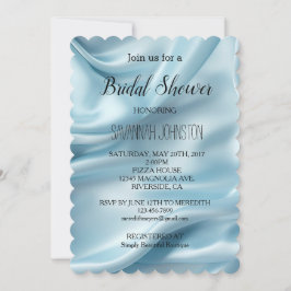 Söt Light Blue Faux Satin Möhippa Inbjudningar
