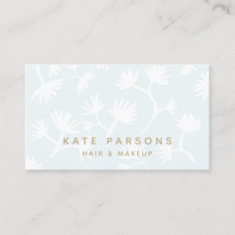 Söt Light Blue Subtle Blommönster Beauty Spa Visitkort