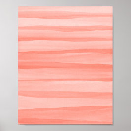 Söt Light Peach Abstrakt Watercolor Linjer Art Poster